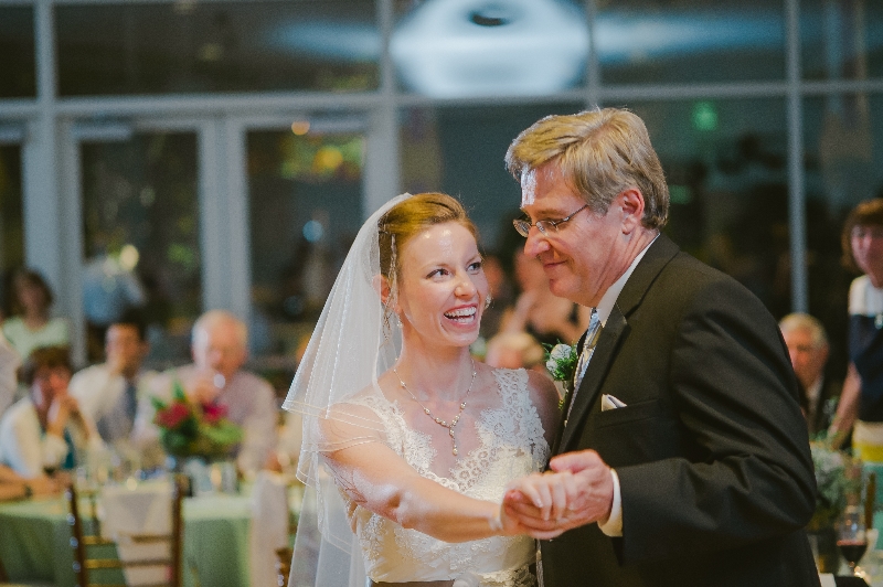 Bride dances with the Father of the Bride at a Phipps Conservatory, Pittsburgh wedding reception.