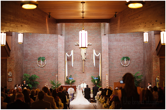 Wedding ceremony at St. John Capistran Church in Pittsburgh.
