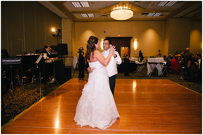 Bride and groom share their first dance at a Sheraton Station Square, Pittsburgh wedding.