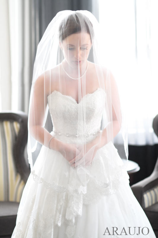 Renaissance Hotel Pittsburgh Wedding - Bride Glowing in Beaded Dress with Sweetheart Neckline