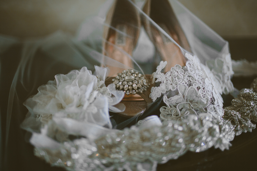 Wyndham Grand Pittsburgh Wedding - Bride's Heels and Veil