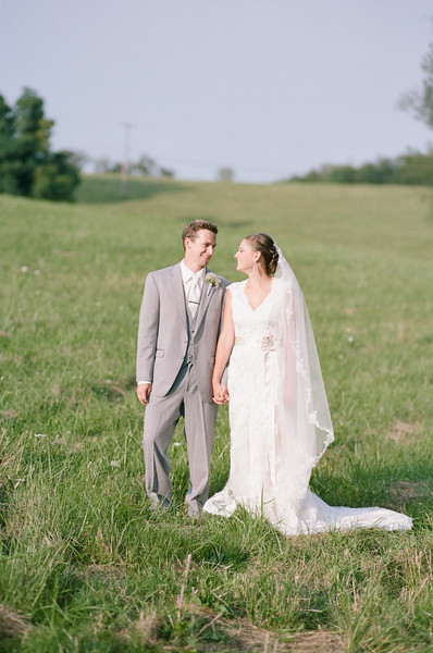 Hilton Garden Inn Southpointe Wedding: Bride and Groom in Field
