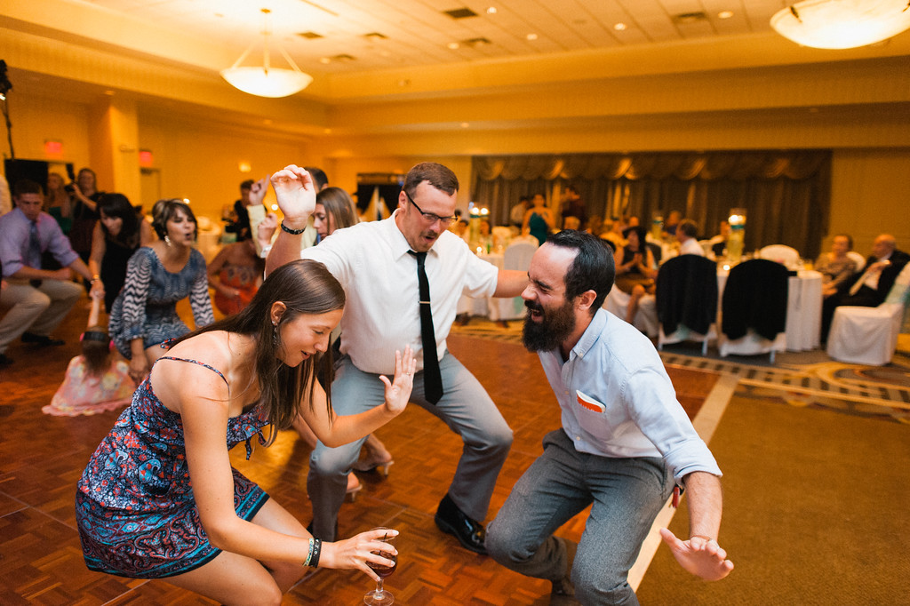 Hilton Garden Inn Southpointe Wedding Reception: Friends Grooving on the Dance Floor