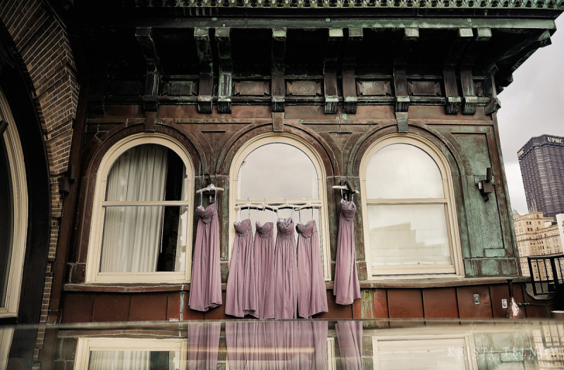 Renaissance Hotel Pittsburgh Wedding: Lavender Chiffon Gowns