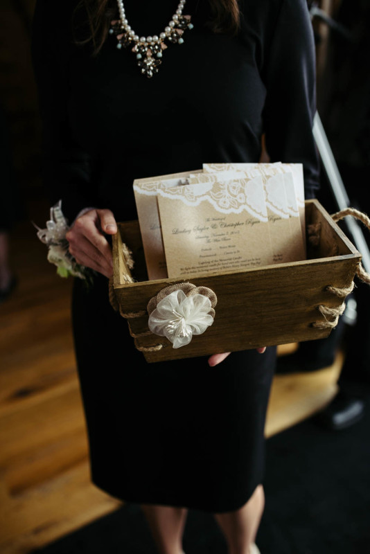 Pittsburgh White Barn Lace Kraft Paper DIY Wedding Programs