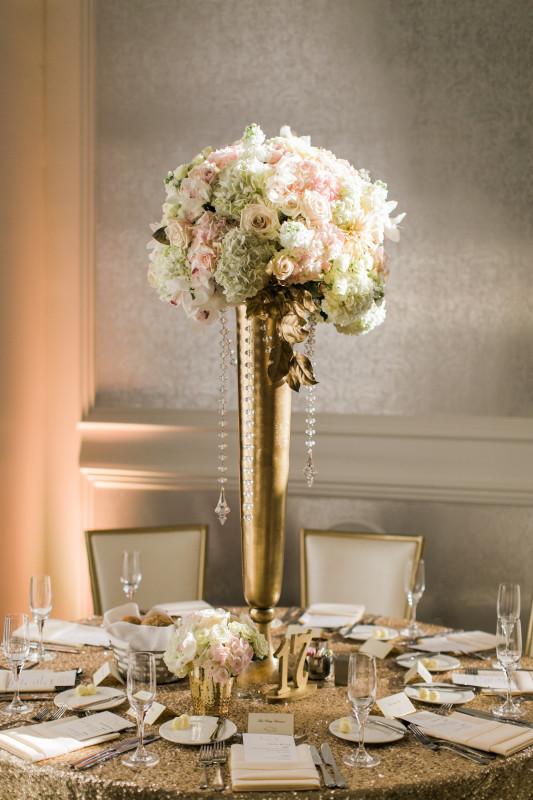 Hotel Monaco Pittsburgh Wedding Tall Flowers