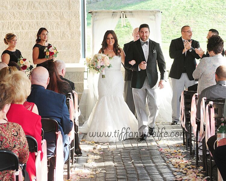 Shakespeare Restaurant Bride and Groom Walk Down Aisle