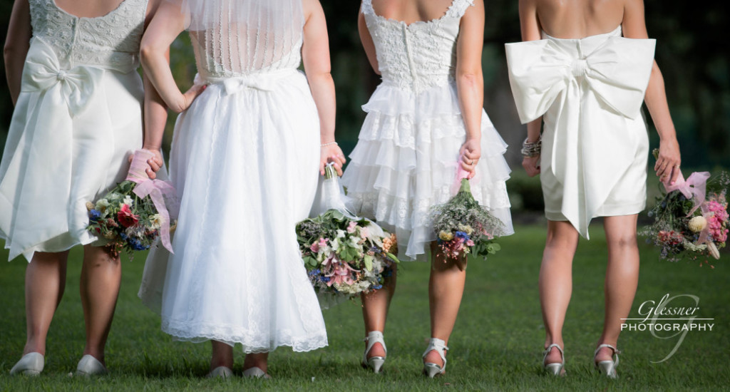 Bakersville Fire Hall Pittsburgh Wedding Ladies in White Dresses