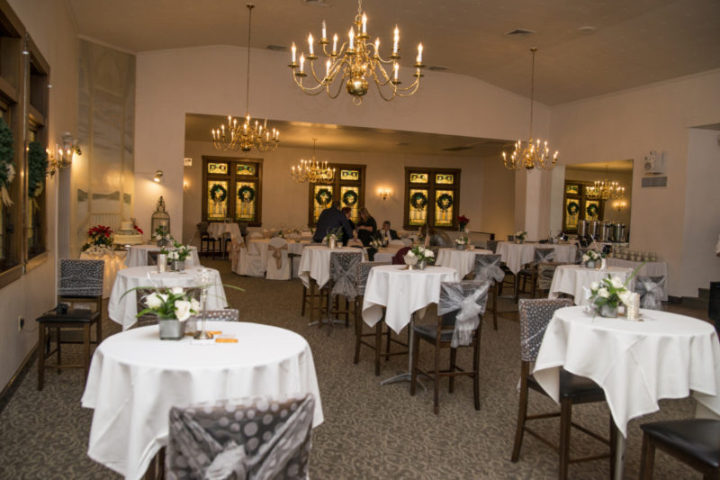 dinner tables at Camelot Banquet Center Pittsburgh wedding